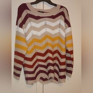 Multicolor Chevron Women's Sweater 1X